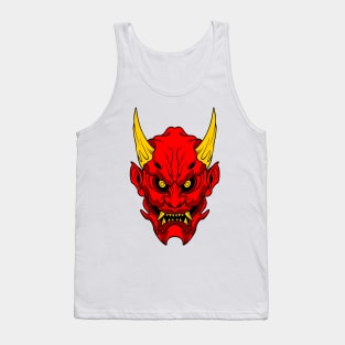 oni mask with gold horn Tank Top